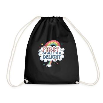 Tout d’abord, je suis un délice - Sac de sport léger - noir - Devant