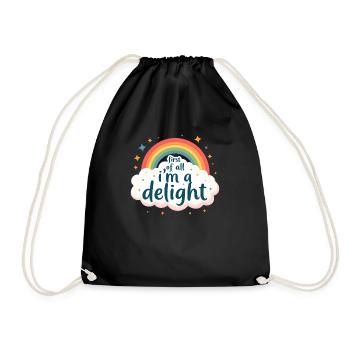 Tout d’abord, je suis un délice - Sac de sport léger - noir - Devant