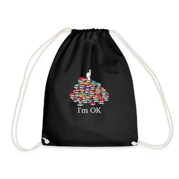 Je vais bien, je lis des piles de livres, bibliothécaire - Sac de sport léger - noir - Devant