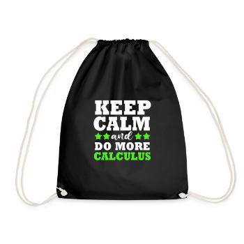 math mathematician - Drawstring Bag - black - Front