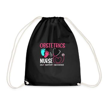 Obgyny Obstetrics Midwife - Drawstring Bag - black - Front