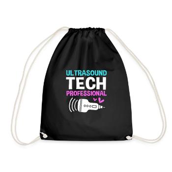 Ultrasonic Technician Ultrasonic Technician - Drawstring Bag - black - Front