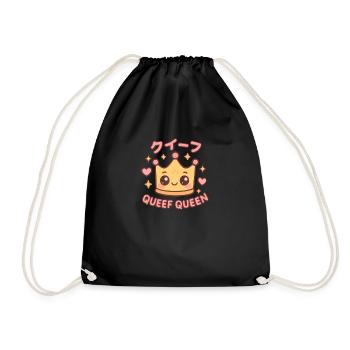 Queef Queen Damen Vulgär peinlicher Raunchy - Turnbeutel - Schwarz - Vorne