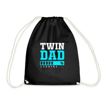 Zwilling Papa Zwillinge Vater - Turnbeutel - Schwarz - Vorne