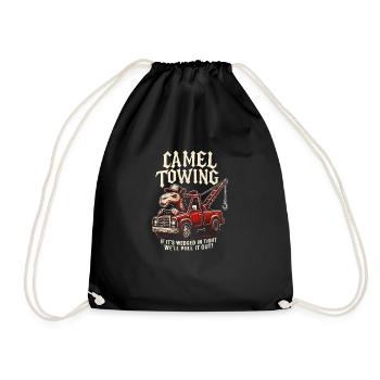 Camel Towing Raunchy Funny Camel Towing for - Drawstring Bag - black - Front
