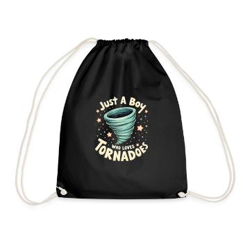Just a boy who loves tornadoes, storm meteorologist - Drawstring Bag - black - Front
