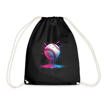 Baseball Drop Baseball Cool Teen Baseball - Drawstring Bag - black - Front