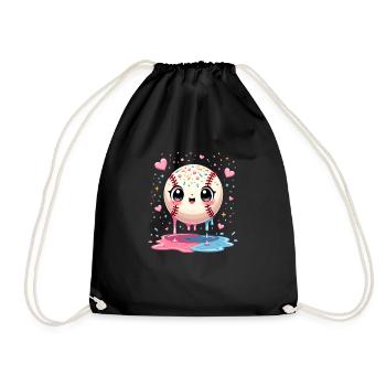 Baseball Kawaii Teen Baseball - Turnbeutel - Schwarz - Vorne