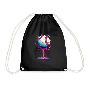 Baseball Drop Baseball Cool Teen Baseball - Drawstring Bag - black - Front