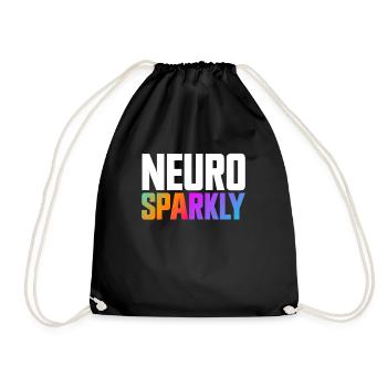 Neuro Sparkly Neurodiversity Autism Awareness - Drawstring Bag - black - Front