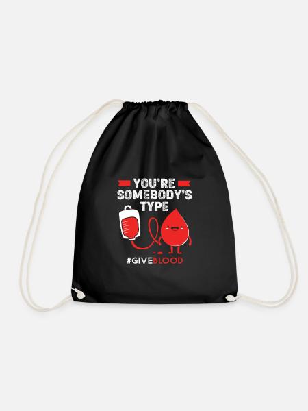 Blutspende Blut Blutspender - Turnbeutel - Schwarz