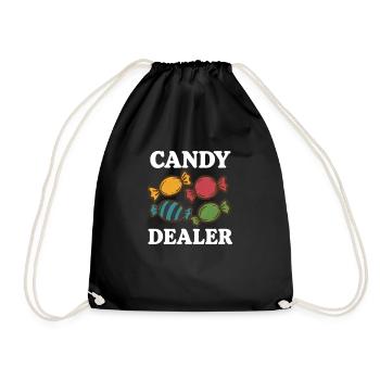 candy merchant candy maker love sweet - Drawstring Bag - black - Front