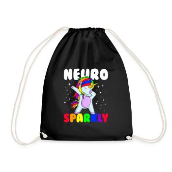 Neuro Sparkly Neurodiversity Autism Awareness - Drawstring Bag - black - Front