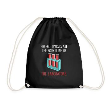 Nurse Caregiver Blood Sampling Phlebotomist - Drawstring Bag - black - Front