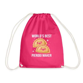 Pierogi Poland Polish - Drawstring Bag - fuchsia - Front