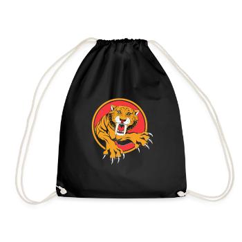 Tigre à dents de sabre Préhistorique - Sac de sport léger - noir - Devant