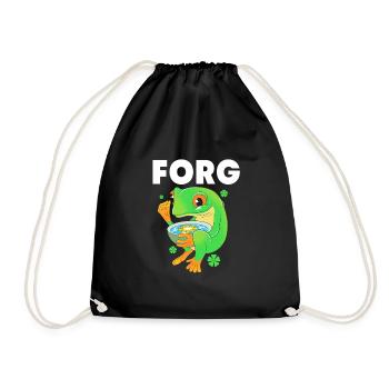 Laubfrosch Frosch - Turnbeutel - Schwarz - Vorne