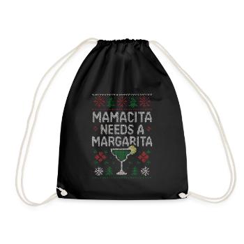 Mamacita needs an ugly margarita pullov - Drawstring Bag - black - Front