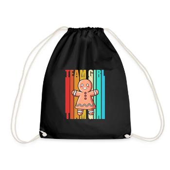 Team Girl Christmas - Drawstring Bag - black - Front