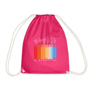 Autismus Gehirn Autist Asperger Neurodiversity - Turnbeutel - Fuchsia - Vorne