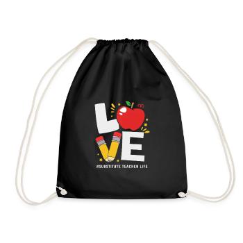 Substitute Teacher Substitute Teacher - Drawstring Bag - black - Front