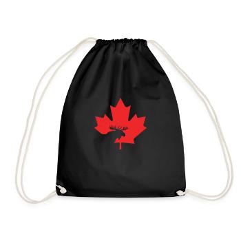 Maple Leaf Canada Day Elch Bleib ruhig - Turnbeutel - Schwarz - Vorne