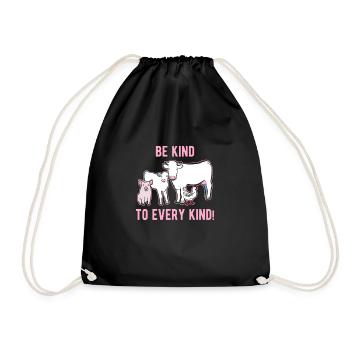 Be nice to animals - Drawstring Bag - black - Front