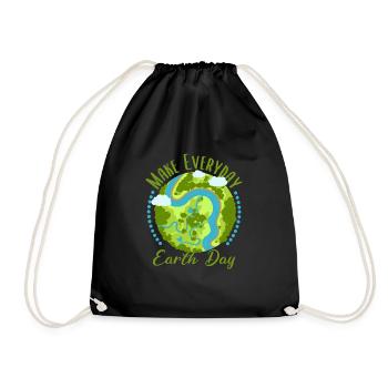 Green Earth Environmental Protection Environmental Change Eco Shirt - Drawstring Bag - black - Front