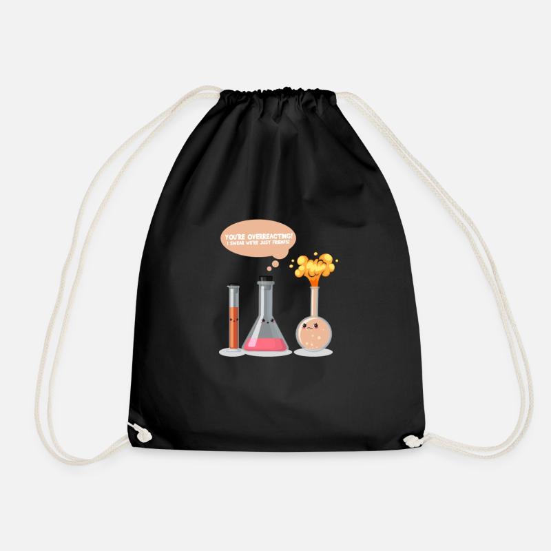 Overreacting Nerd Chemie Shirt - Turnbeutel - Schwarz