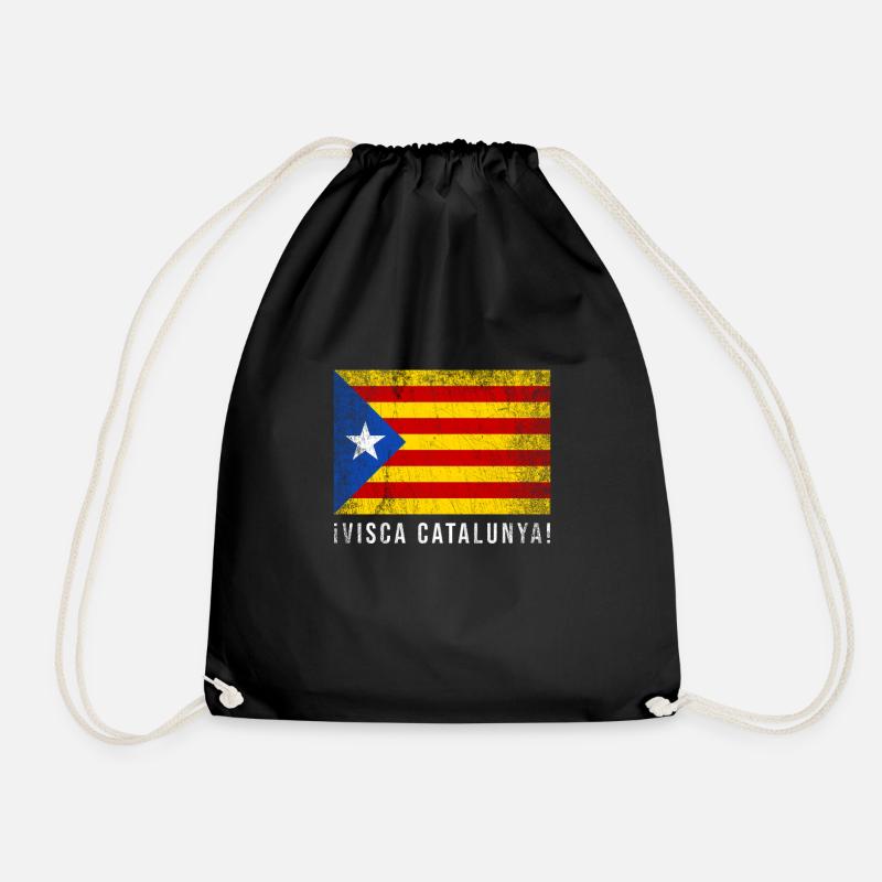 Es lebe Katalonien / visca Catalunya - Turnbeutel - Schwarz