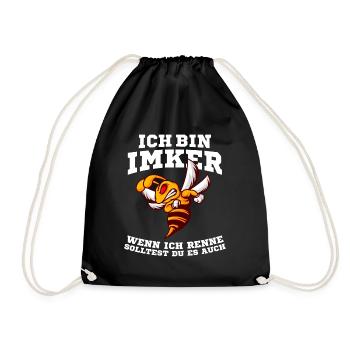 Ich bin Imker wenn ich renne solltest du es auch - Turnbeutel - Schwarz - Vorne