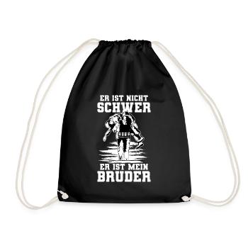 Soldat Bundeswehr - Er ist mein Bruder - Turnbeutel - Schwarz - Vorne