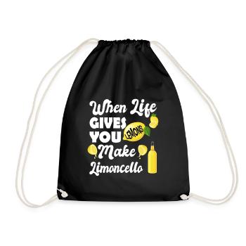 Wenn das Leben dir Zitronen gibt mach Limoncello - Turnbeutel - Schwarz - Vorne