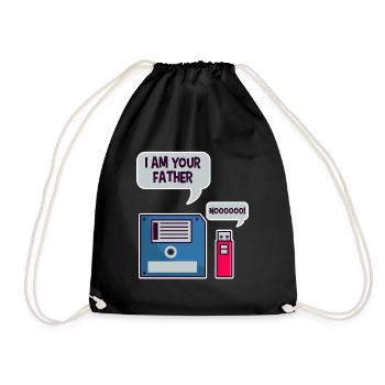 Disquette USB chemise geek ordinateur nerd drôle - Sac de sport léger - noir - Devant