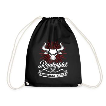 Rinderfilet krümelt nicht Grillen BBQ Grillmeister - Turnbeutel - Schwarz - Vorne