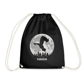 Parkour freerunning parkour runner gift idea - Drawstring Bag - black - Front