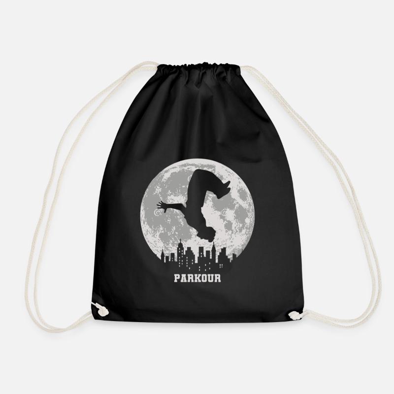 Parkour freerunning parkour runner gift idea - Drawstring Bag - black