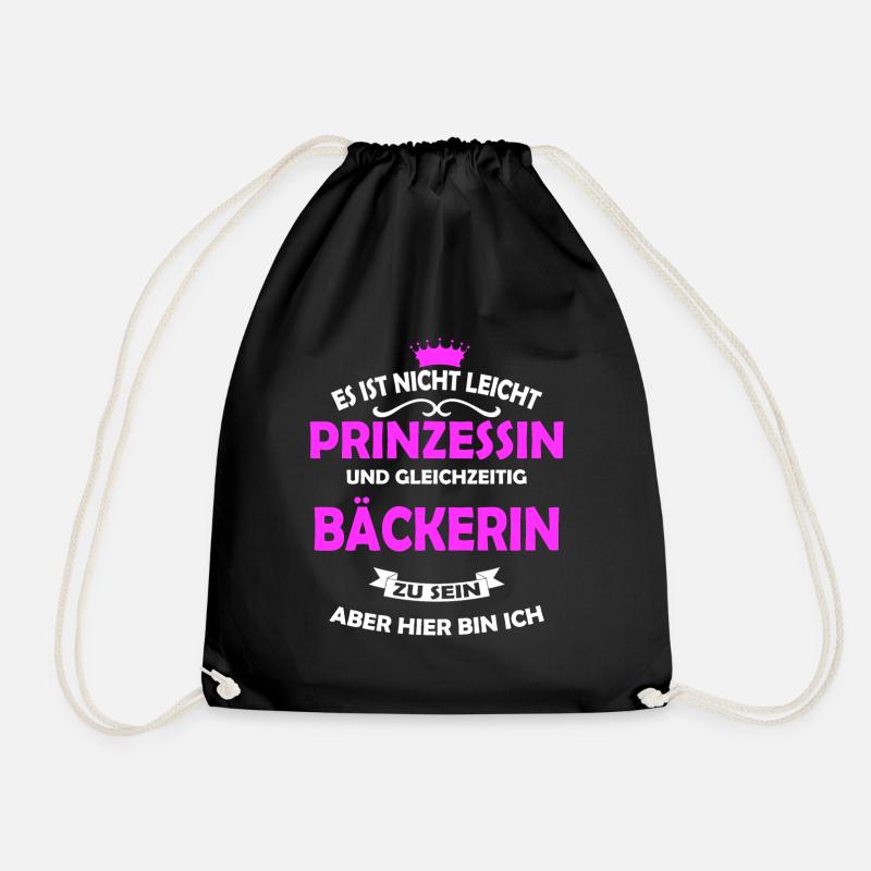 Bäckerin Bäckerei Spruch - Turnbeutel - Schwarz
