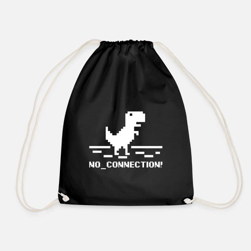 No Connection Computer Error Nerd Dinosaurier Trex - Turnbeutel - Schwarz