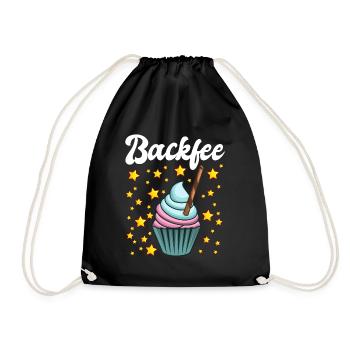 Backfee Hobbybäcker Bäckerin Backen Cupcake Muffin - Turnbeutel - Schwarz - Vorne