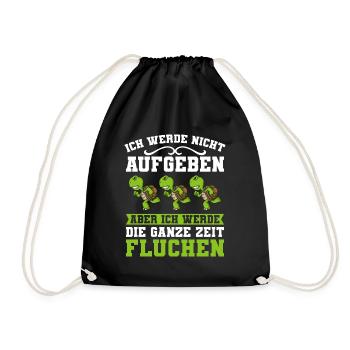 Laufen Ich Werde Nicht Aufgeben Läufer Schildkröte - Turnbeutel - Schwarz - Vorne
