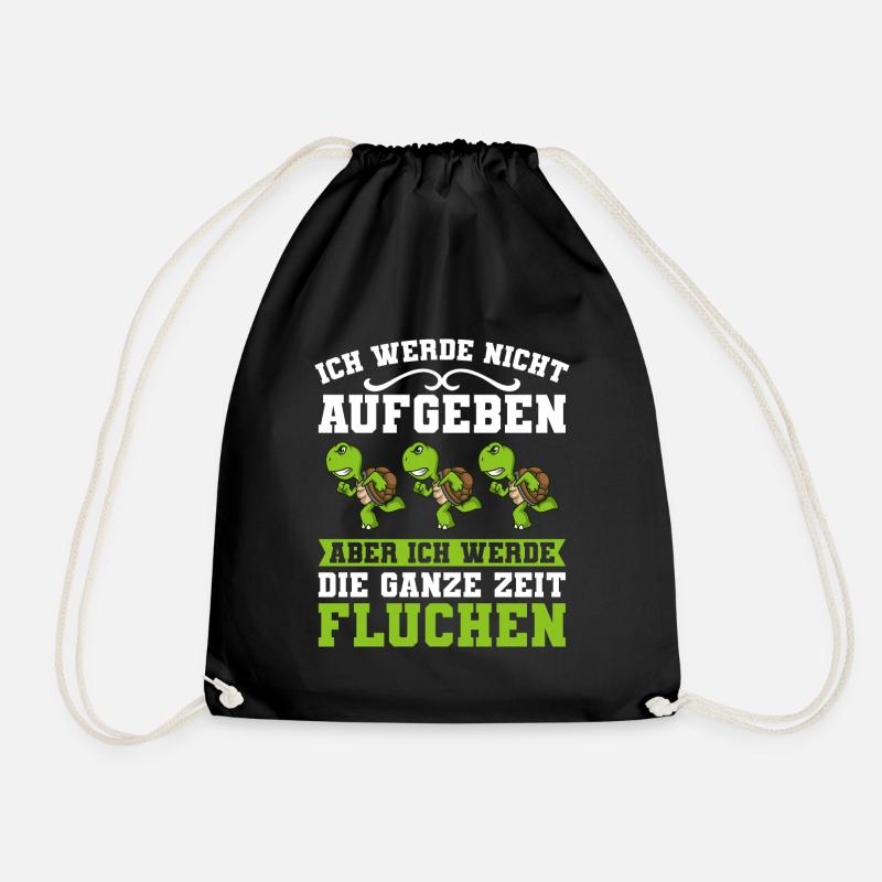 Laufen Ich Werde Nicht Aufgeben Läufer Schildkröte - Turnbeutel - Schwarz