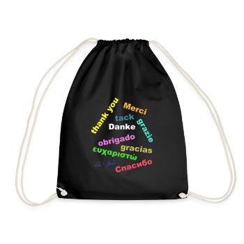 thank you - Drawstring Bag - black - Front