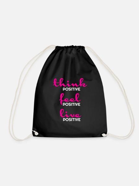 positiv, positives Zitat, positive t Shirts, positiv - Turnbeutel - Schwarz