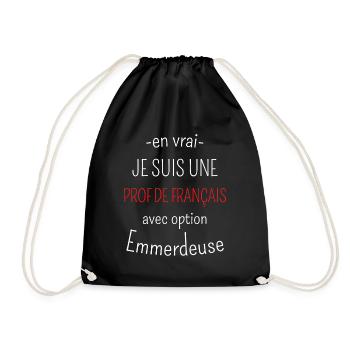 Prof de Français avec option Emmerdeuse - Sac de sport léger - noir - Devant