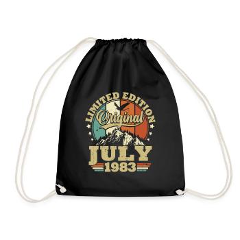 Cadeau D'anniversaire Juillet 1983 Vintage Rétro - Sac de sport léger - noir - Devant