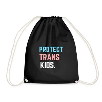 Protect Trans Kids - Support LGBT Pride Month Gift - Drawstring Bag - black - Front