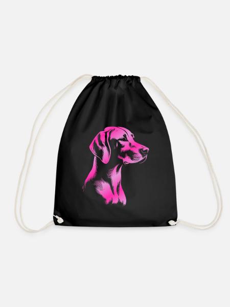 Magyar Vizsla Zeichnung Kopf pink - Turnbeutel - Schwarz