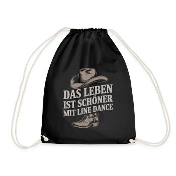 Das Leben ist schöner mit Linedance - Turnbeutel - Schwarz - Vorne