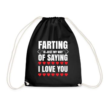 Lustig ich liebe dich Geschenk für Männer Frauen Valentinstag - Turnbeutel - Schwarz - Vorne